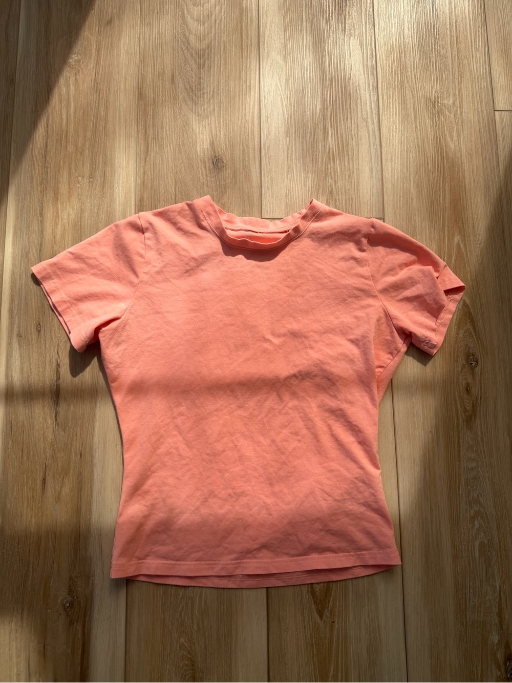 Classic Crewneck Short Sleeve Top - Coral